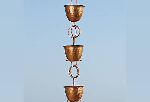 copper rain chains for gutter systems
