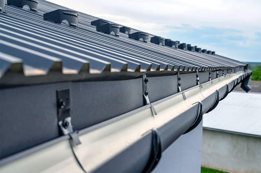 steel gutter system for metal roof