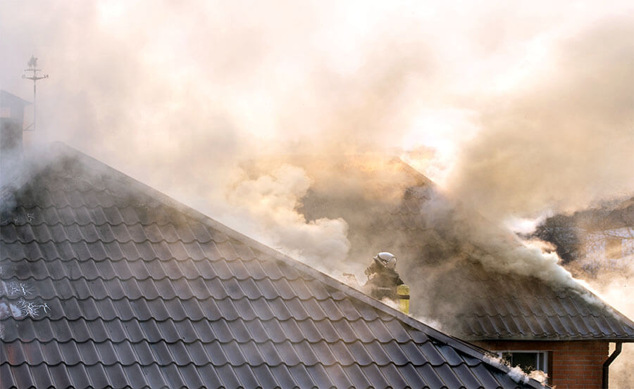 home fire metal roof